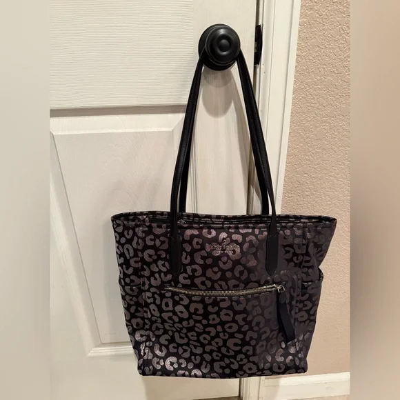 Coach Black and Gray Animal Print Tote - Picture 1 of 4